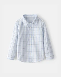 Toddler Boy Plaid Button-Down Shirt - Blue