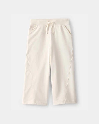 Toddler Girl French Terry Wide-Leg Active Pants - Ivory