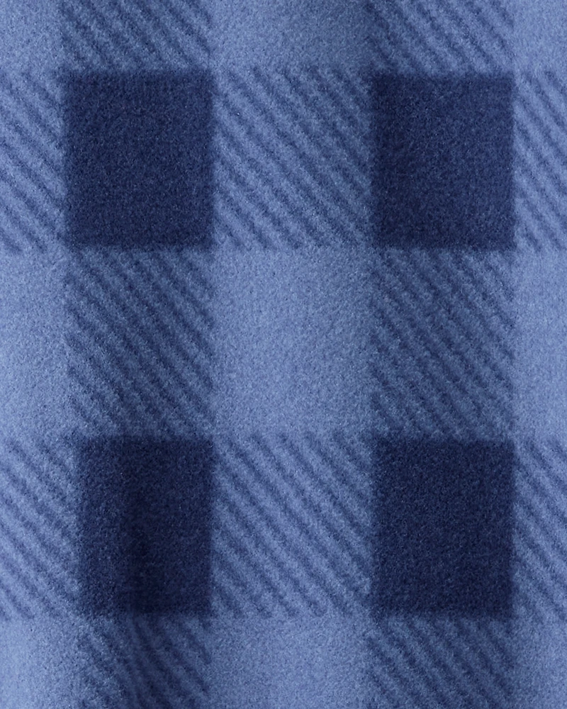 Toddler Boy Yeti Plaid Fleece Loose Fit 1-Piece Pyjamas - Blue