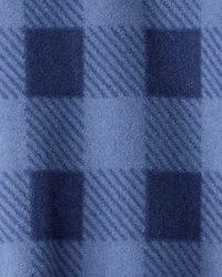 Toddler Boy Yeti Plaid Fleece Loose Fit 1-Piece Pyjamas - Blue