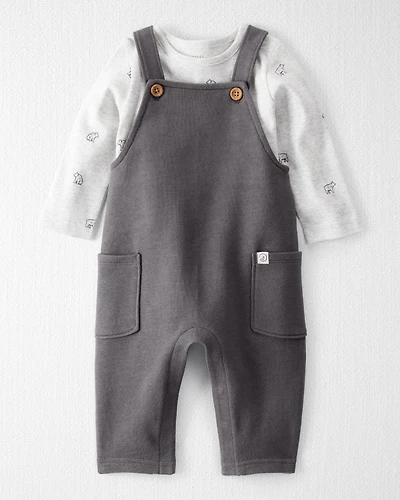 Baby 2-Piece Organic Cotton Overall Set Bear Print