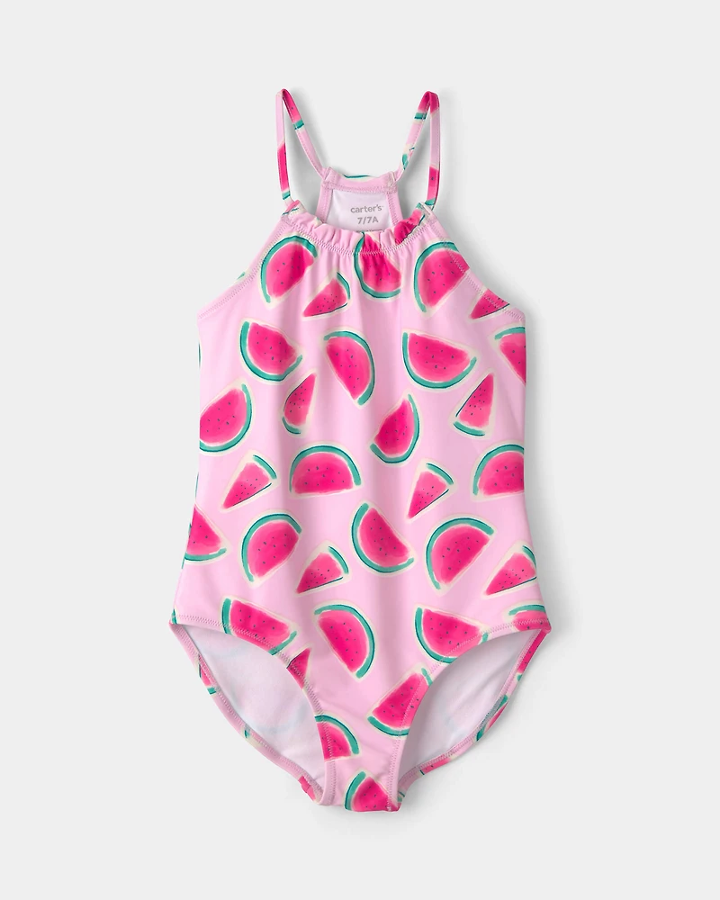 Girls Watermelon 1-Piece Swimsuit - Pink