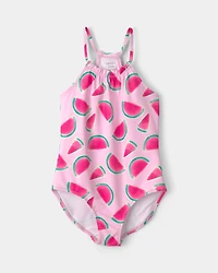 Girls Watermelon 1-Piece Swimsuit - Pink