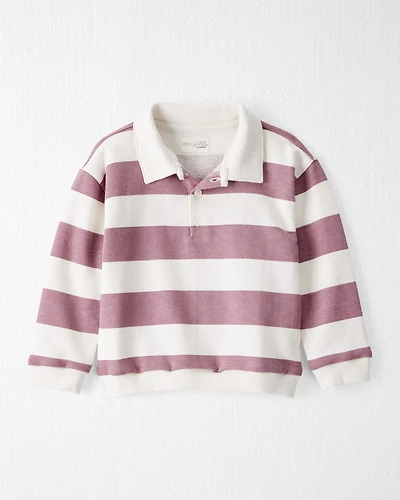 Toddler Organic Cotton Henley Top Stripes