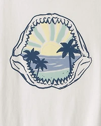 Kids Shark Fossil Graphic Tee - Ivory