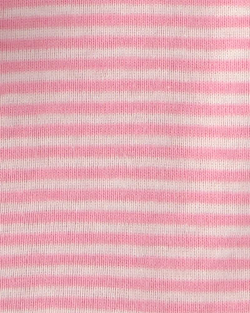 Toddler Girl Ice Cream 100% Cotton Short-Sleeve Snug Fit 4-Piece Pyjama Set - Pink/Ivory