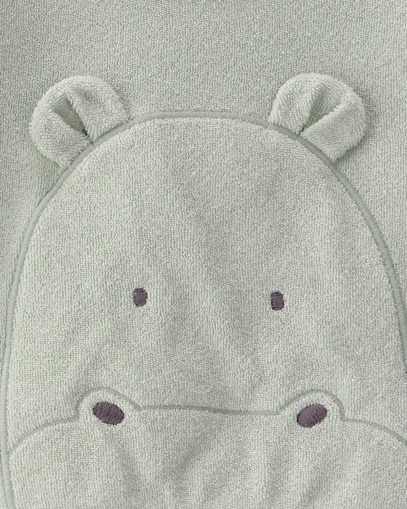 Baby Hippo Terry Pullover Sweatshirt - Green