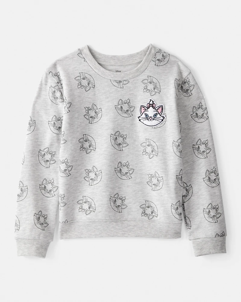 Girls Aristocats Marie Pullover Sweatshirt - Grey