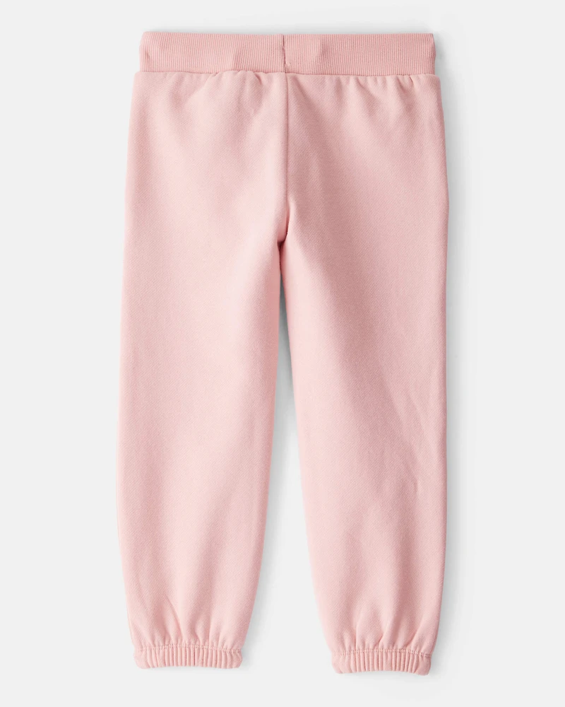 Toddler Girl Cotton Joggers - Pink