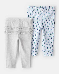 Baby 2-Pack Floral Pull-On Pants