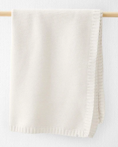 Baby Organic Cotton Textured Knit Blanket in Cream
