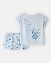 Girls 2-Piece Disney© Lilo & Stitch Short-Sleeve Pyjama Set - Blue