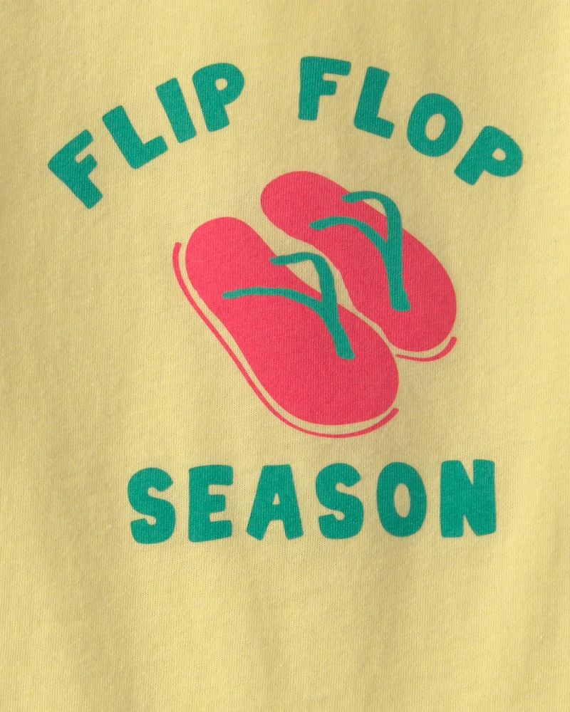 Toddler 'Flip Flop Season' Graphic Tank - Yellow