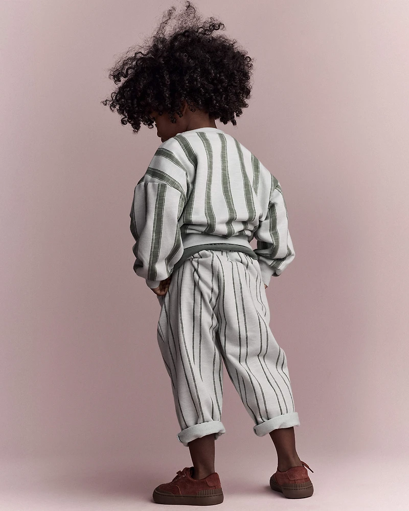 Toddler 'See Ya!' Striped Dolman-Sleeve Sweatshirt - Sage