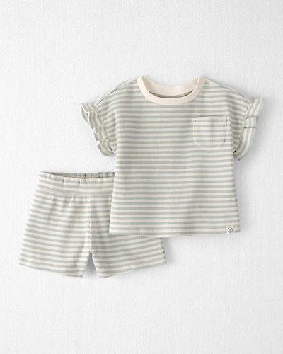 Baby Girl 2-Piece Organic Cotton Waffle Knit Set