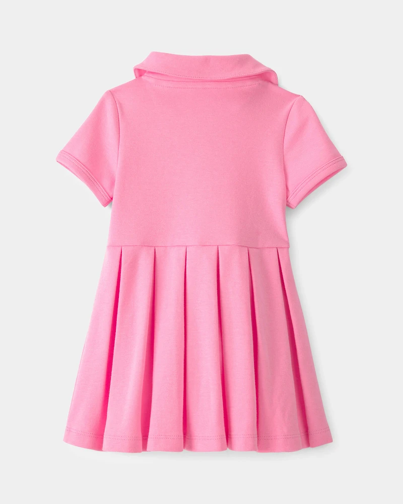 Baby Girl Pleated Tennis Dress - Pink