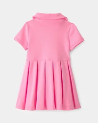 Baby Girl Pleated Tennis Dress - Pink