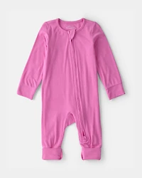Baby Girl PurelySoft 2-Way Zip Sleeper - Pink