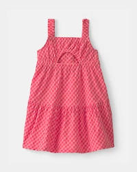 Baby Girl Gingham Tiered Dress - Red