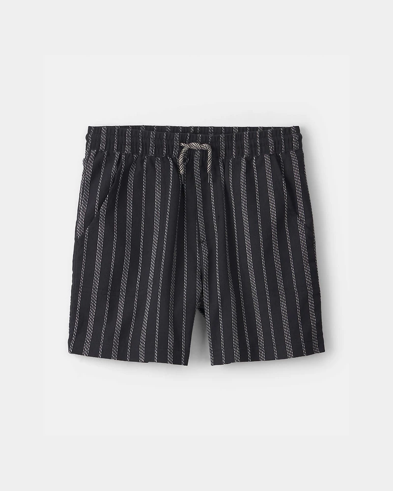 Boys Stripe Shorts - Black
