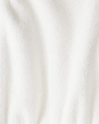 Baby Girl Hooded Terry Cloth Swim Cover-Up Dress - White
