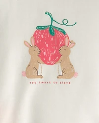 Toddler Girl Easter Bunny Loose Fit 2-Piece Pajama Set - Pink/Ivory