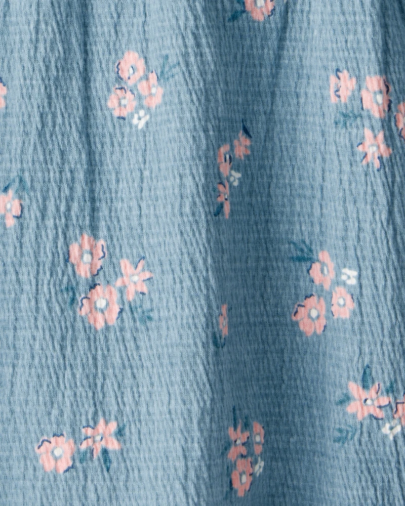 Baby Girl 2-Piece Floral Long-Sleeve Dress Set - Blue