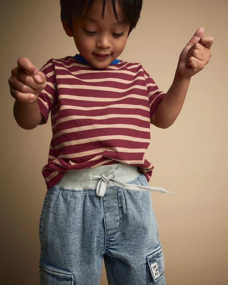 Toddler Boy Cargo Pant Avenue Wash - Heather Grey/Blue