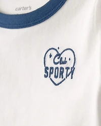Toddler Girl 'Club Sporty' Top - Ivory