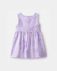 Baby Girl Sea Animal Sleeveless Dress - Purple