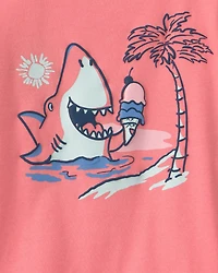Toddler Boy Shark Graphic Tee - Orange