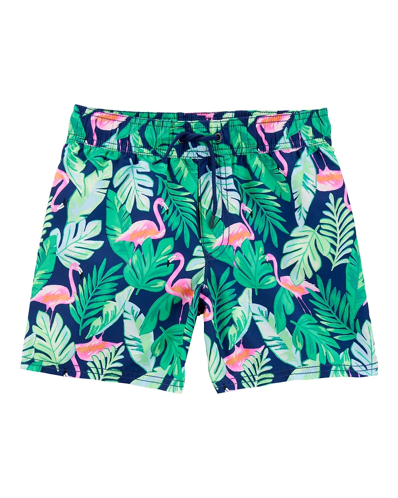 Kid 2-Piece Tropical Rashguard & Swim Trunk Set