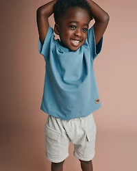 Toddler Boy French Terry Cargo Shorts - Heather Grey