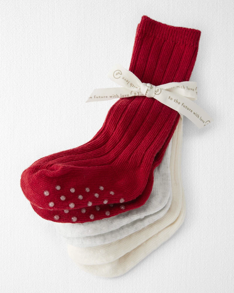 Baby Girl 3-Pack Organic Cotton Knee High Socks