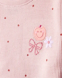 Baby Girl Polka Dot Short-Sleeve Top - Pink