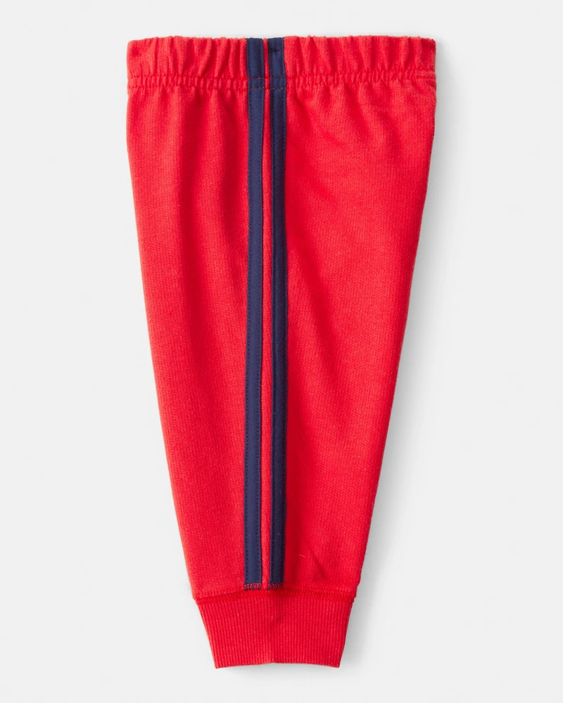 Baby Boy Valentine's Day 2-Piece Heart French Terry Long-Sleeve Tee & Pant Set - Blue