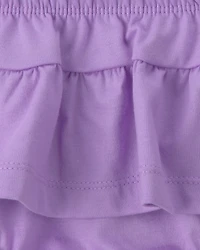 Baby Girl 2-Piece Bodysuit & Short Set - Purple/Ivory