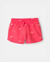 Girls Sunglasses French Terry Shorts - Coral