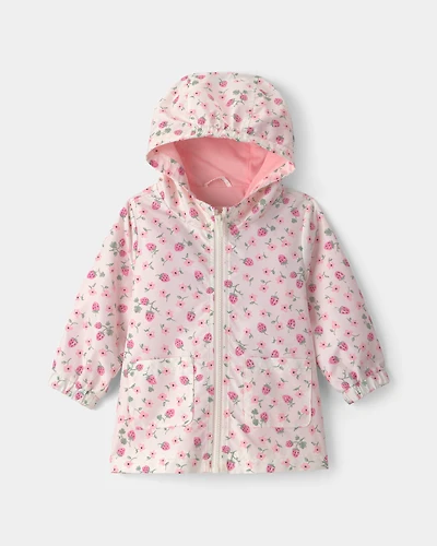 Baby Girl Strawberry Floral Raincoat