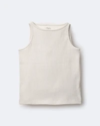Toddler Girl Ribbed Playtime Tank - Cream