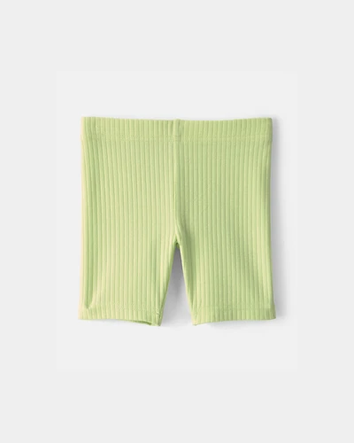 Toddler Girl Ribbed Bike Shorts - Green