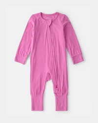Baby Girl PurelySoft 2-Way Zip Snug Fit Sleeper - Pink