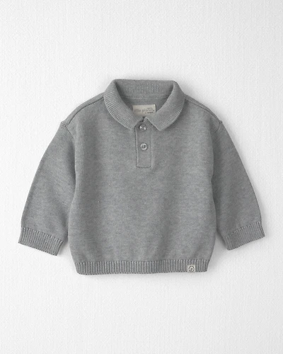 Baby Boy Organic Cotton Sweater Knit Polo