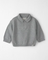 Baby Boy Organic Cotton Sweater Knit Polo