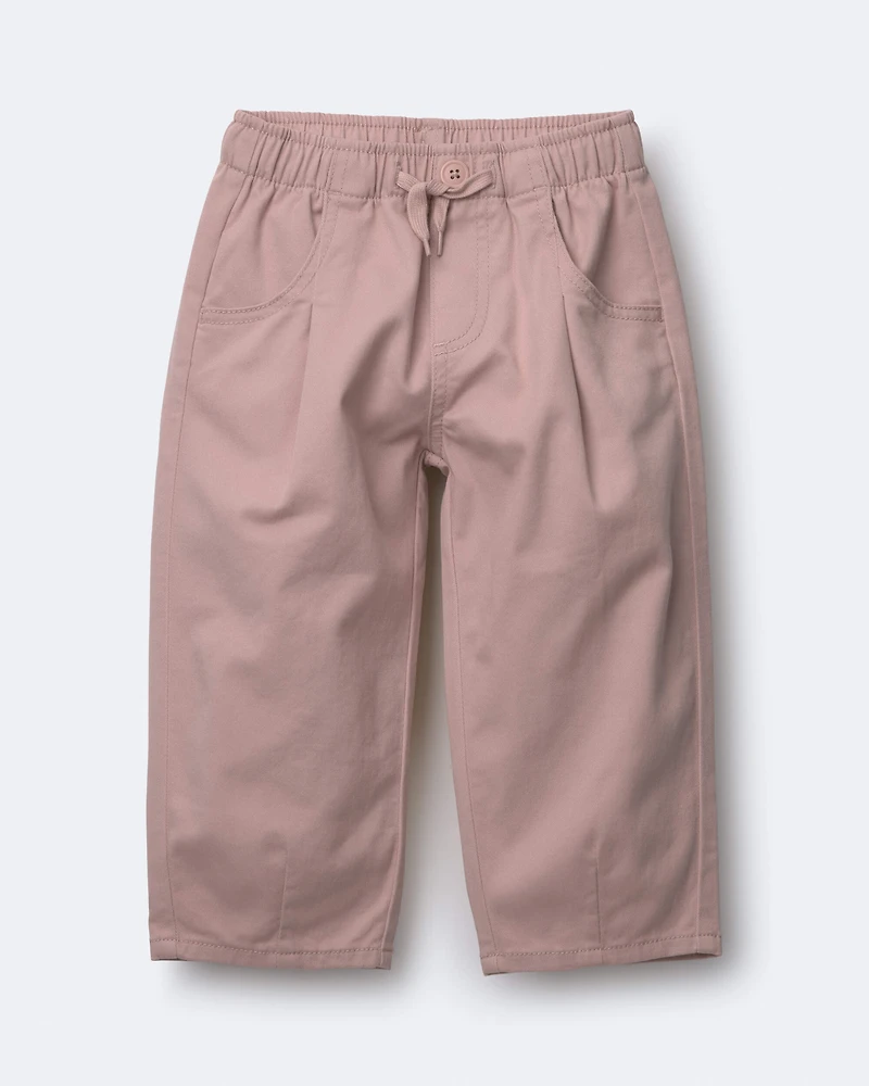 Toddler Girl Pleated Pants - Blush