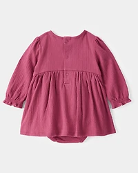 Baby Embroidered Floral Bodysuit Dress