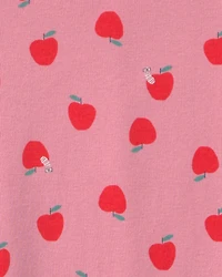 Girls Apple 100% Cotton 2-Piece Pyjama Set - Pink