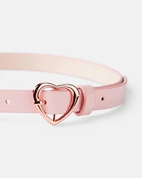 Girls Heart Buckle Belt - Pink