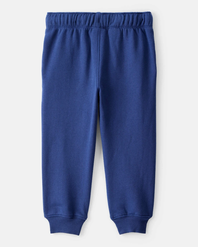 Toddler Boy Solid Fleece Cotton Jogger - Navy