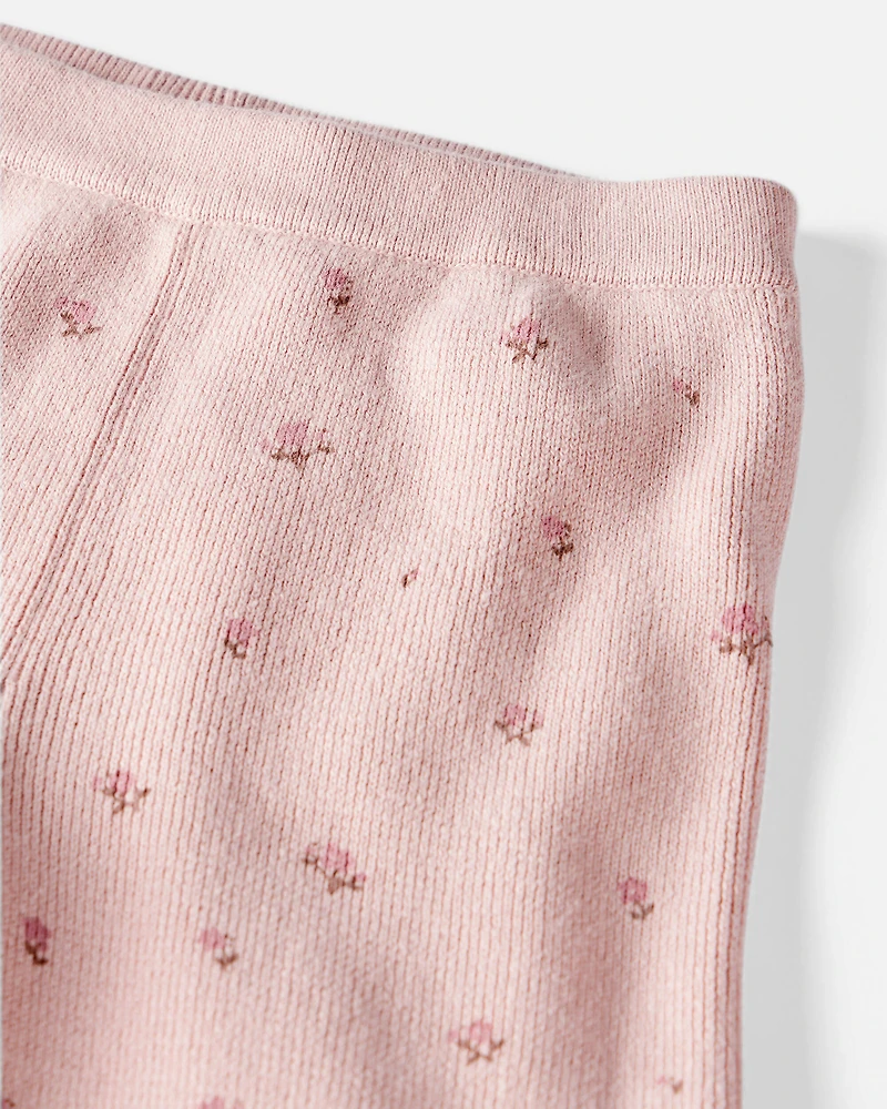 Toddler Girl 2-Piece Organic Cotton Sweater Knit Top & Pant Set